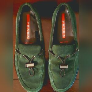 Prada Ladies Forest Green Driving Shoes 37½